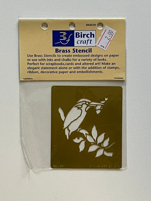 Birch Craft Brass Stencil Bird