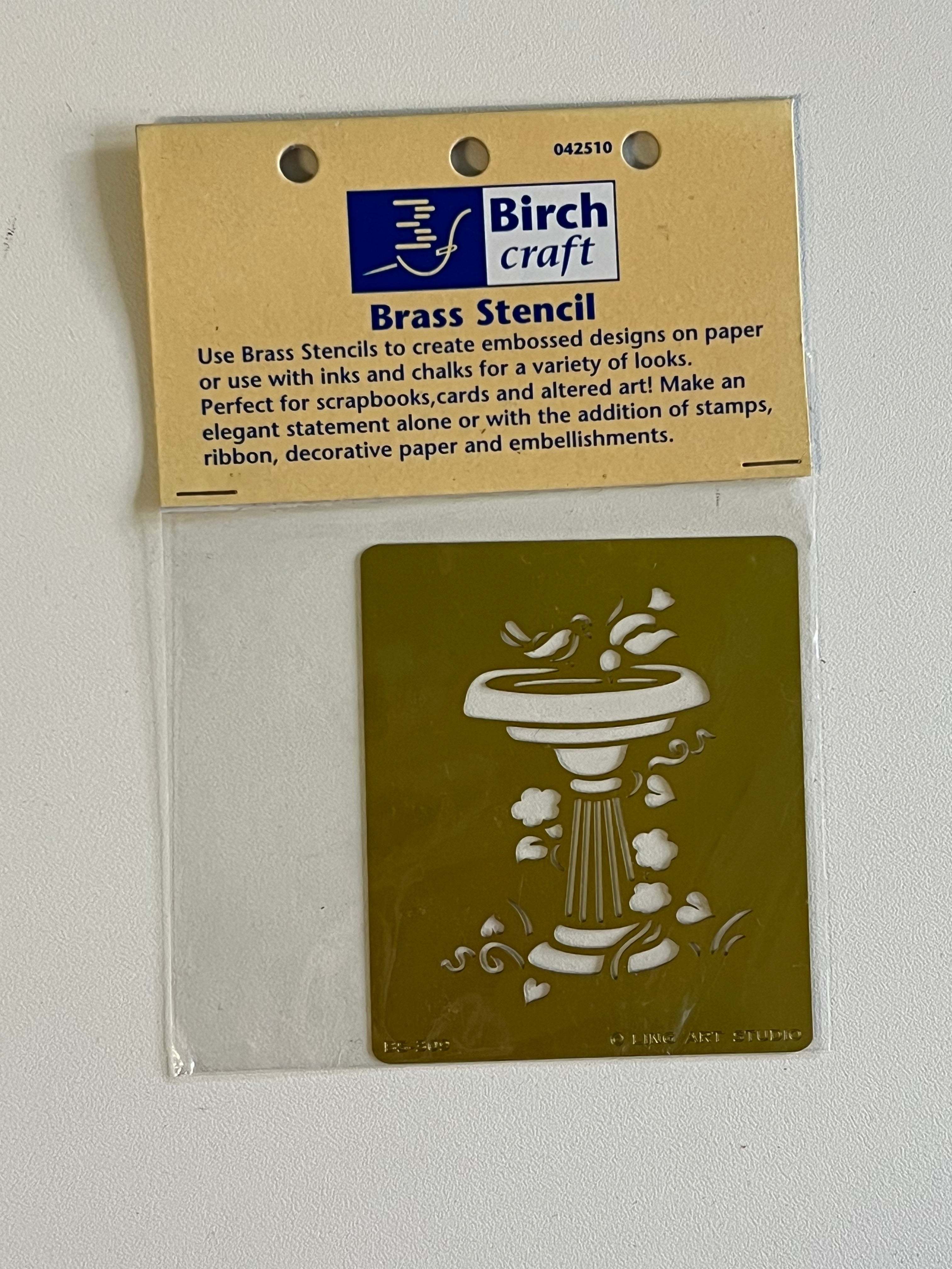 Birch Craft Brass Stencil Bird Bath Garden