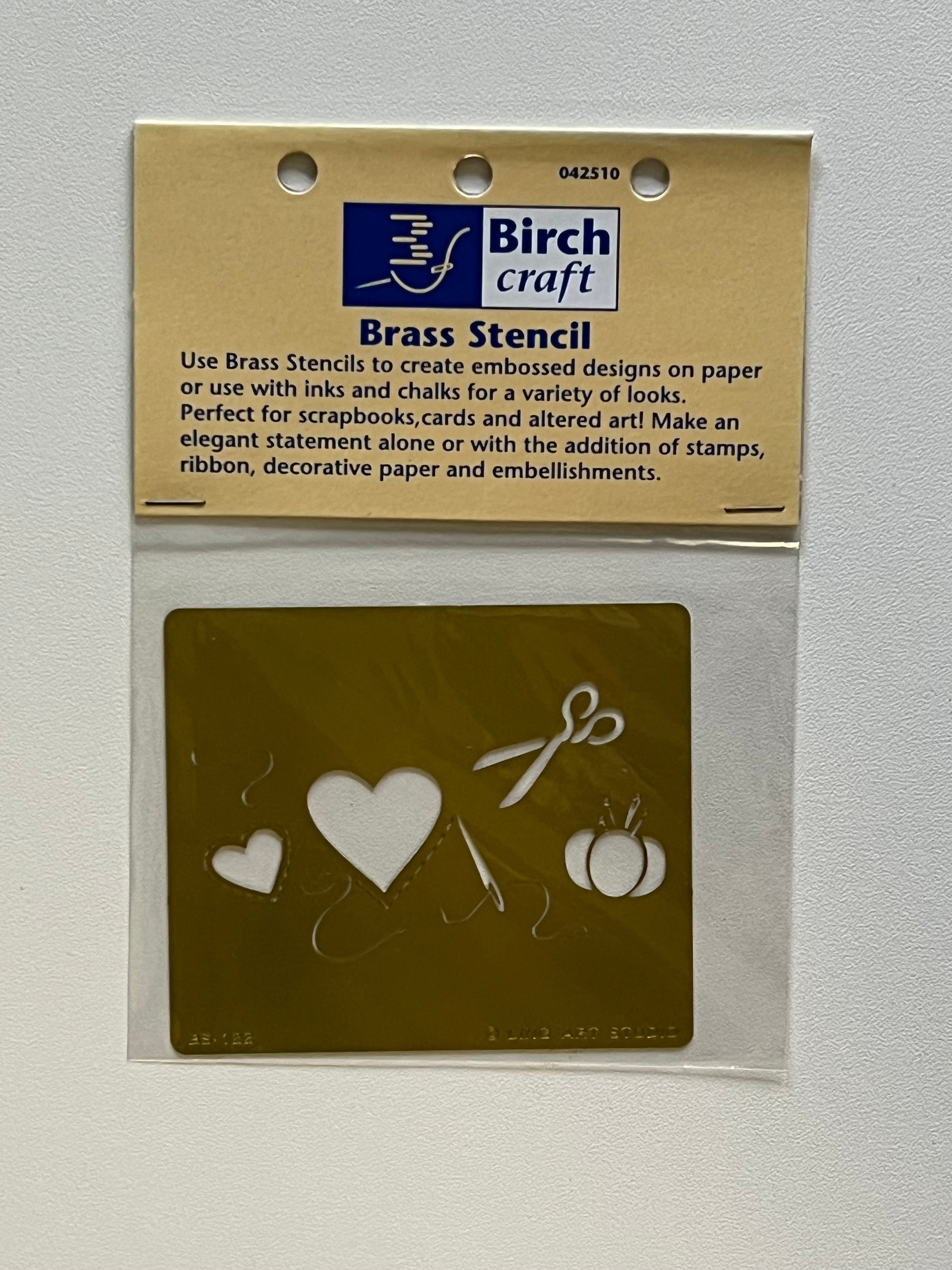 Birch Craft Brass Stencil Love & Stitch