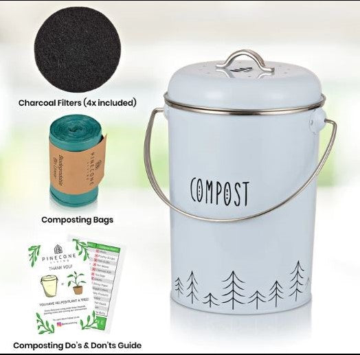 Pinecone Compost Bin Blue