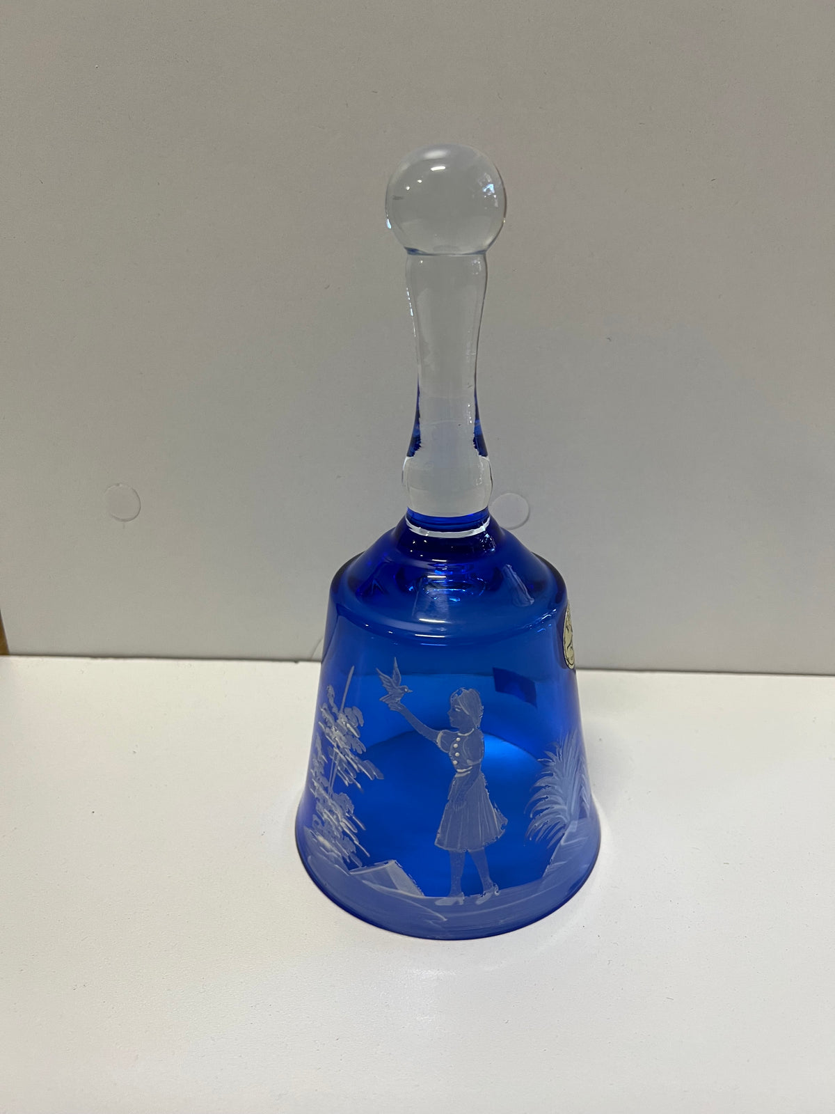 Erica Korea Vintage Cobalt Blue Glass Bell