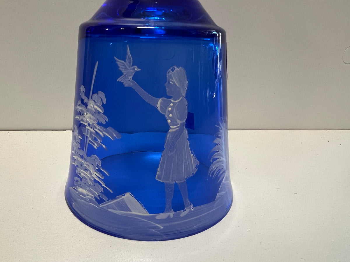 Erica Korea Vintage Cobalt Blue Glass Bell 1