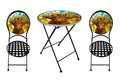 Metal Printed Table and Chair Set Highland Cow
