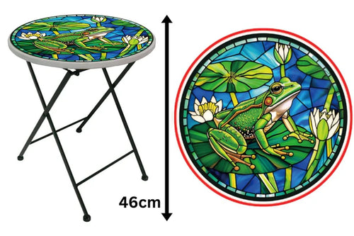 Metal printed plant stand/Side table Frog 46cm