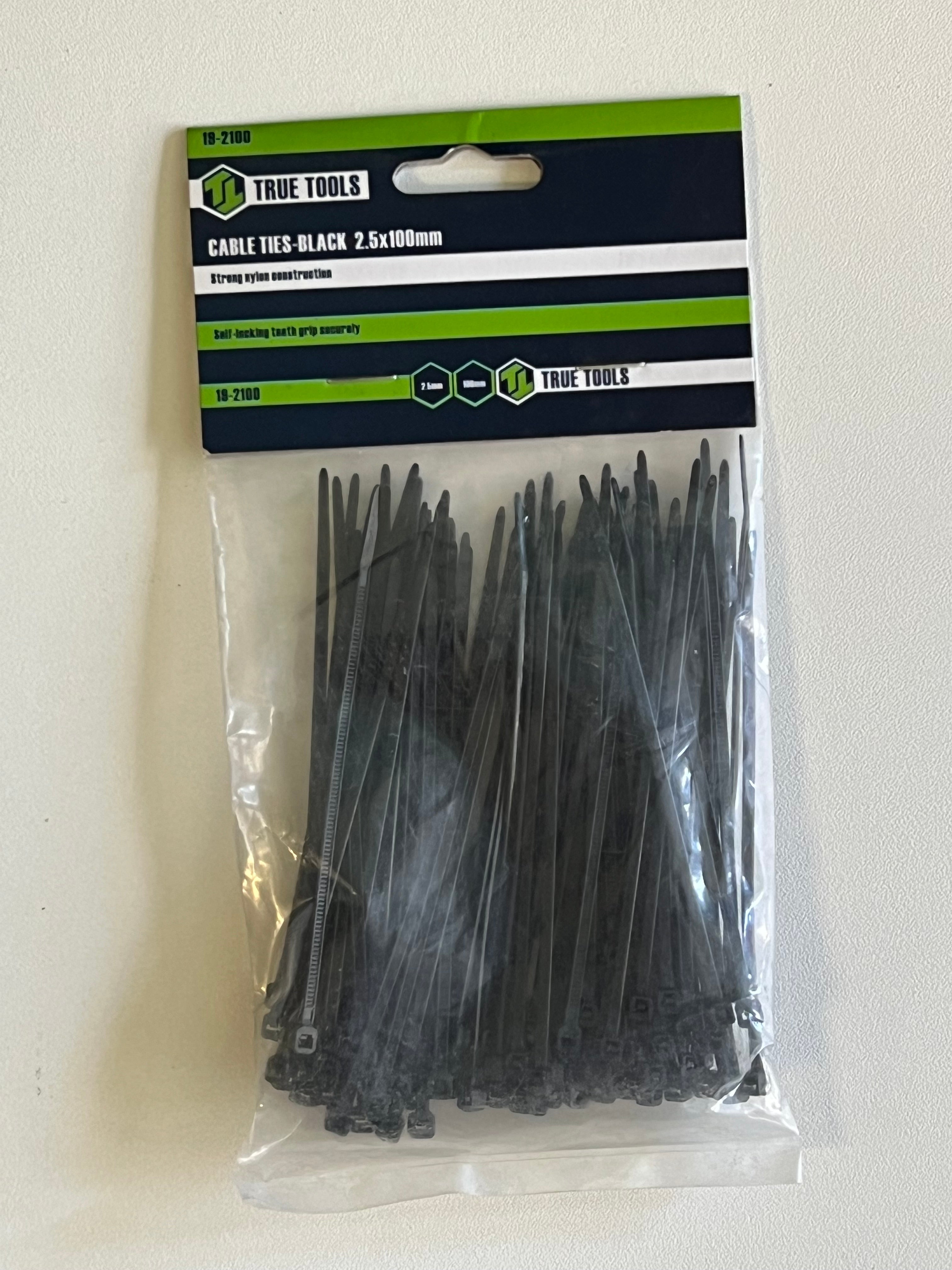 True Tools Cable ties - Black - 2.5 x 100mm