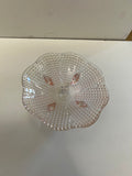 Vintage Pink Hobnail Glass Compote Dish